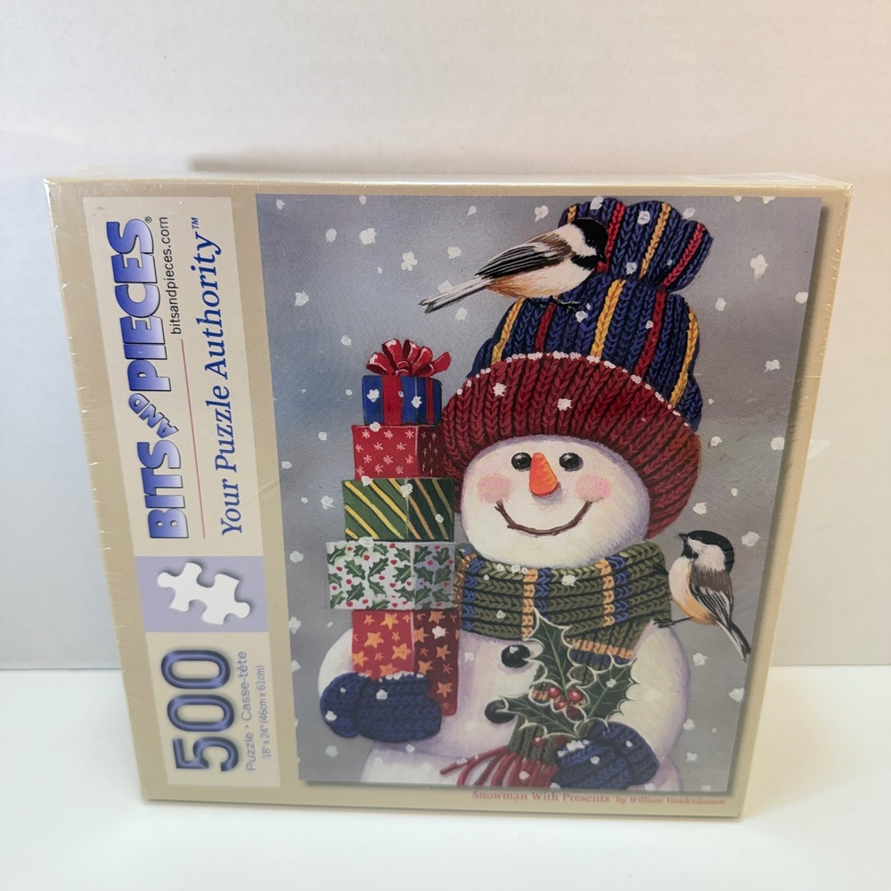 Bits And Pieces Jigsaw Puzzle 500pc Blue Snowman With Presents 49219
